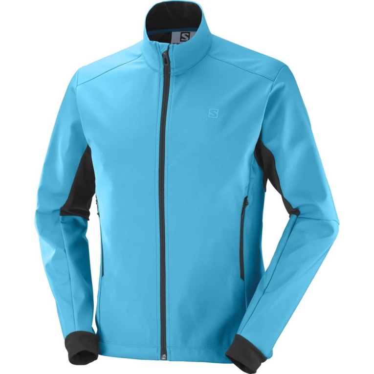 Salomon Agile Men's Shell Jackets Turquoise | CA 14A9